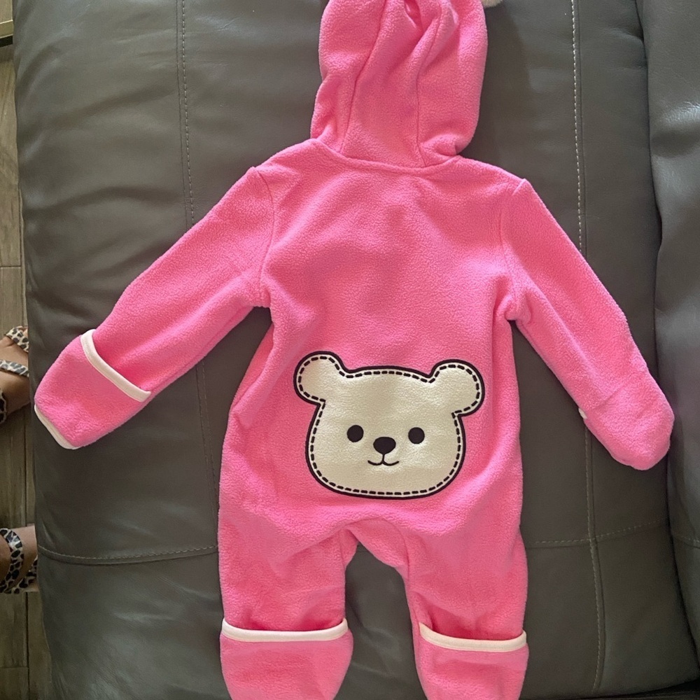 PayPal Pink Bear Hooded Kids One Piece